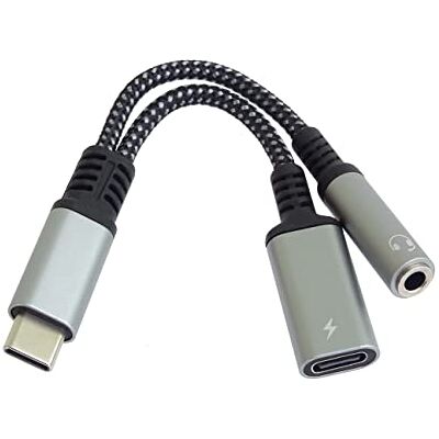 PremiumCord Adapter USB-C na Stereojack 3,5 mm + USB-C z Układem DAC, Słuchawkowy AUX, Wtyk 3.2 Typu C na Gniazdo Jack + Typu C, Kompatybilny Android I iOS, Srebrny, 10 cm PremiumCord Adapter USB-C na Stereojack 3,5 mm + USB-C z Układem DAC, Słuchawkowy AUX, Wtyk 3.2 Typu C na Gniazdo Jack + Typu C, Kompatybilny Android I iOS, Srebrny, 10 cm