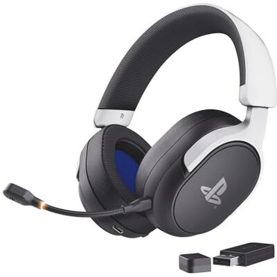 GXTrust 499BW Forta Bezprzewodowe Słuchawki Gamingowe Licencja PlayStation 5, Odbiornik USB 2,4 Ghz, Przetworniki 50 mm, Akumulator 55h, Zestaw Słuchawkowy do Gier PS5, Czarny/Biały GXTrust 499BW Forta Bezprzewodowe Słuchawki Gamingowe Licencja PlayStation 5, Odbiornik USB 2,4 Ghz, Przetworniki 50 mm, Akumulator 55h, Zestaw Słuchawkowy do Gier PS5, Czarny/Biały