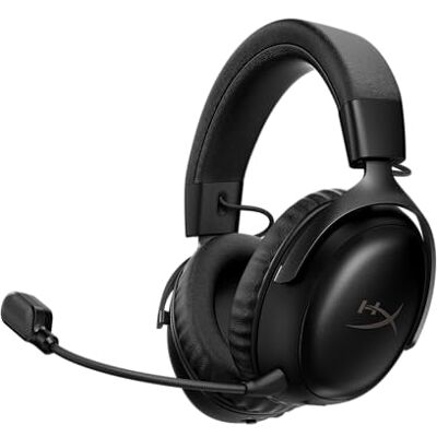 HyperX Cloud III S – bezprzewodowy zestaw słuchawkowy do gier, multiplatforma, 2,4 GHz, Bluetooth, czas pracy baterii do 120 godzin, 2,4 GHz, przetwornik nachylenia 53 mm, zdejmowany mikrofon 10 mm HyperX Cloud III S – bezprzewodowy zestaw słuchawkowy do gier, multiplatforma, 2,4 GHz, Bluetooth, czas pracy baterii do 120 godzin, 2,4 GHz, przetwornik nachylenia 53 mm, zdejmowany mikrofon 10 mm