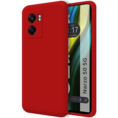 Tumundosmartphone Pokrowiec Ultra miękki płynny silikon dla Realme Narzo 50 5G Czerwony Tumundosmartphone Pokrowiec Ultra miękki płynny silikon dla Realme Narzo 50 5G Czerwony