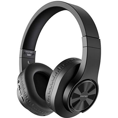 bopmen Słuchawki nauszne Bluetooth – przewodowe słuchawki z głębokim basem, wygodne nauszniki, wbudowany mikrofon, bezprzewodowe słuchawki do telefonu, iPada, PC, laptopa, muzyki (S80) bopmen Słuchawki nauszne Bluetooth – przewodowe słuchawki z głębokim basem, wygodne nauszniki, wbudowany mikrofon, bezprzewodowe słuchawki do telefonu, iPada, PC, laptopa, muzyki (S80)