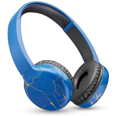 Music Sound Słuchawki Bluetooth z nausznikami Soft-Touch, regulowane pałąki, możliwość dostosowania i komfortu, czas odtwarzania 22 godzin, kolor niebieski Music Sound Słuchawki Bluetooth z nausznikami Soft-Touch, regulowane pałąki, możliwość dostosowania i komfortu, czas odtwarzania 22 godzin, kolor niebieski
