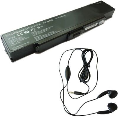 Amsahr BPS9-03 bateria zamienna do Sony BPS9, VGN-AR53DB, VGN-AR73DB, VGN-AR83S, VGN-AR83US obejmują słuchawki stereo czarne Amsahr BPS9-03 bateria zamienna do Sony BPS9, VGN-AR53DB, VGN-AR73DB, VGN-AR83S, VGN-AR83US obejmują słuchawki stereo czarne