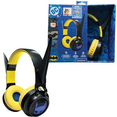 LEXIBOOK , Batman, Słuchawki Bluetooth, HPBT015BAT 2w1 Bluetooth i przewodowe, design 3D, podświetlenie, ogranicznik głośności, czarno-żółty LEXIBOOK , Batman, Słuchawki Bluetooth, HPBT015BAT 2w1 Bluetooth i przewodowe, design 3D, podświetlenie, ogranicznik głośności, czarno-żółty