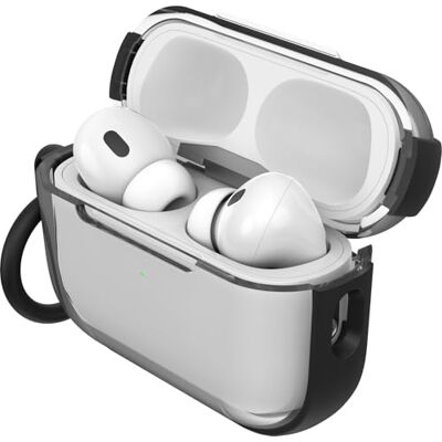 OtterBox Clear Etui na słuchawki AirPods Pro (1st/2nd gen & Pro 2), Czarne Odporny na wstrząsy i upadki, bardzo cienki, odporny na zarysowania futerał ochronny z karabińczykiem na Apple AirPods OtterBox Clear Etui na słuchawki AirPods Pro (1st/2nd gen & Pro 2), Czarne Odporny na wstrząsy i upadki, bardzo cienki, odporny na zarysowania futerał ochronny z karabińczykiem na Apple AirPods