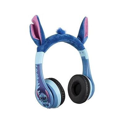 eKids Disney Stitch bezprzewodowe słuchawki Bluetooth z mikrofonem, w zestawie kabel pomocniczy, mała głośność, składane słuchawki dla dzieci, do szkoły, domu lub podróży eKids Disney Stitch bezprzewodowe słuchawki Bluetooth z mikrofonem, w zestawie kabel pomocniczy, mała głośność, składane słuchawki dla dzieci, do szkoły, domu lub podróży