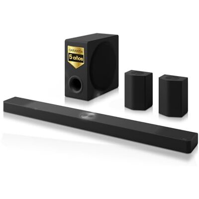 LG S95AR Sound Bar 9.1.5 z Dolby Atmos i DTS: X, moc 810 W, bezprzewodowy subwoofer i tylne głośniki, dźwięk wysokiej rozdzielczości (Hi-Res), Bluetooth, AI Ready, czarny LG S95AR Sound Bar 9.1.5 z Dolby Atmos i DTS: X, moc 810 W, bezprzewodowy subwoofer i tylne głośniki, dźwięk wysokiej rozdzielczości (Hi-Res), Bluetooth, AI Ready, czarny