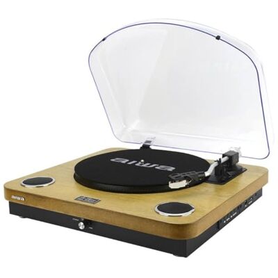 Aiwa LPS-25WD, 3 prędkości 33/45/78 obrotów; Bluetooth 5.4; wbudowane głośniki 2 x 5 W, USB/Audio RCA, radio FM, kolor drewna Aiwa LPS-25WD, 3 prędkości 33/45/78 obrotów; Bluetooth 5.4; wbudowane głośniki 2 x 5 W, USB/Audio RCA, radio FM, kolor drewna