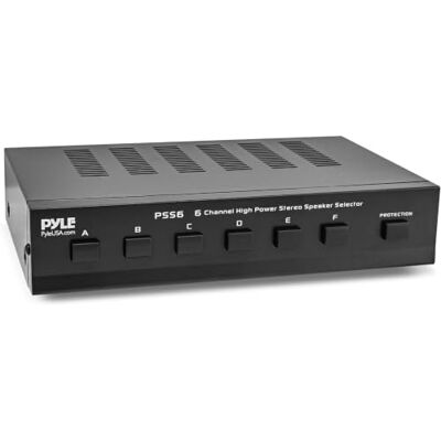 Pyle Premium New and Improved 6 Zone Channel Speaker Switch Selector Switch Box Hub Distribution Box for Multi Channel High Powered Stereo Amplifier A/B/C/D Switches 6 Pairs Of speakers Pyle Premium New and Improved 6 Zone Channel Speaker Switch Selector Switch Box Hub Distribution Box for Multi Channel High Powered Stereo Amplifier A/B/C/D Switches 6 Pairs Of speakers