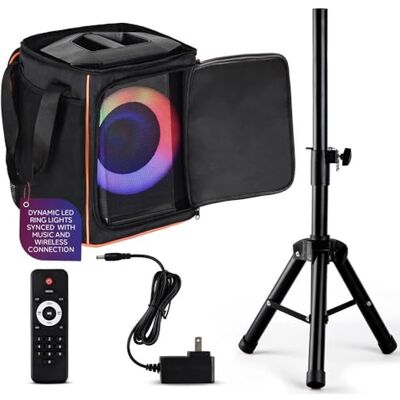 Pyle Audio Bluetooth Party Speaker Big Speaker with True Wireless Stereo System Enjoy Powerful Bass and Clear Treble Party Bluetooth Speaker with Carry Bag and Tripod Pyle Audio Bluetooth Party Speaker Big Speaker with True Wireless Stereo System Enjoy Powerful Bass and Clear Treble Party Bluetooth Speaker with Carry Bag and Tripod