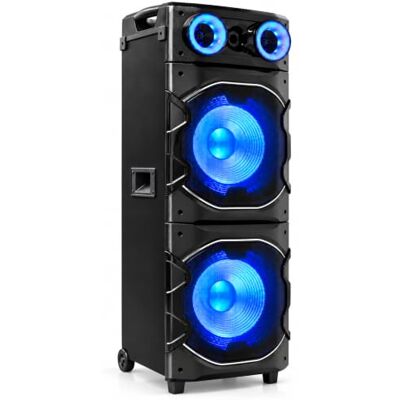 REFLEXION Jumbo PS25BT głośnik imprezowy Bluetooth 5.3 ze światłem, funkcją karaoke i mikrofonem – mobilny głośnik TWS 1200 W z dyskotekową diodą LED, USB, AUX, radio FM i kółka na imprezy i na świeżym REFLEXION Jumbo PS25BT głośnik imprezowy Bluetooth 5.3 ze światłem, funkcją karaoke i mikrofonem – mobilny głośnik TWS 1200 W z dyskotekową diodą LED, USB, AUX, radio FM i kółka na imprezy i na świeżym
