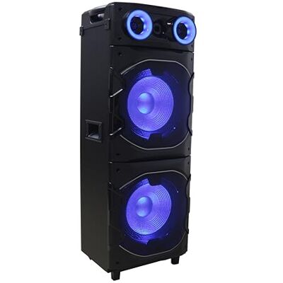 REFLEXION Jumbo PS25BT głośnik imprezowy Bluetooth 5.3 ze światłem, funkcją karaoke i mikrofonem – mobilny głośnik TWS 1200 W z dyskotekową diodą LED, USB, AUX, radio FM i kółka na imprezy i na świeżym REFLEXION Jumbo PS25BT głośnik imprezowy Bluetooth 5.3 ze światłem, funkcją karaoke i mikrofonem – mobilny głośnik TWS 1200 W z dyskotekową diodą LED, USB, AUX, radio FM i kółka na imprezy i na świeżym