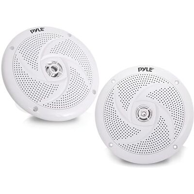 Pyle Marine Speakers 6.5 Inch 2 Way Waterproof and Weather Resistant Outdoor Audio Stereo Sound System with 240 Watt Power and Low Profile Slim Style 1 Pair (White) Pyle Marine Speakers 6.5 Inch 2 Way Waterproof and Weather Resistant Outdoor Audio Stereo Sound System with 240 Watt Power and Low Profile Slim Style 1 Pair (White)