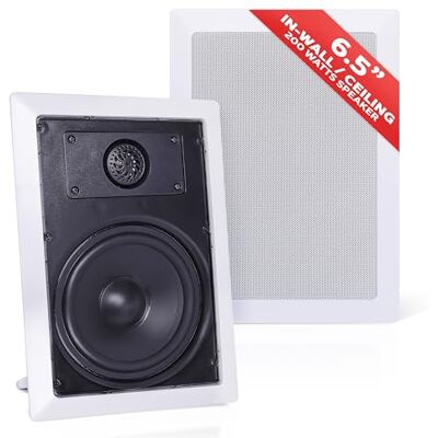Pyle PDIW65 2-drożny głośnik stereo w ścianie/w suficie 6,5-calowy biały Pyle PDIW65 2-drożny głośnik stereo w ścianie/w suficie 6,5-calowy biały