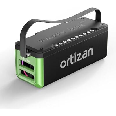 Ortizan Głośnik Bluetooth M10 Partybox Bluetooth Boombox, 100 W Muiskbox z wodoodpornością IPX7, LED Lights, Pro EQ, DSP, Power Bank, TF Card, AUX Ortizan Głośnik Bluetooth M10 Partybox Bluetooth Boombox, 100 W Muiskbox z wodoodpornością IPX7, LED Lights, Pro EQ, DSP, Power Bank, TF Card, AUX