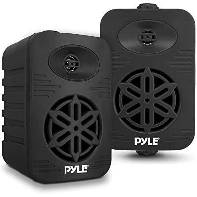 Pyle Indoor Outdoor Speakers Pair 300 Watt Dual Waterproof 4” 2-Way Full Range Speaker System w/ 1/2” High Compliance Polymer Tweeter In-Home, Boat, Marine, Deck, Patio, Poolside (Black) Pyle Indoor Outdoor Speakers Pair 300 Watt Dual Waterproof 4” 2-Way Full Range Speaker System w/ 1/2” High Compliance Polymer Tweeter In-Home, Boat, Marine, Deck, Patio, Poolside (Black)