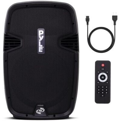 Pyle Aktywny Głośnik PA Bluetooth – 12-Calowy Głośnik Estradowy z Subwooferem, Przenośny Monitor DJ, Wzmacniacz Stereo z Wbudowanym USB do Odtwarzania MP3 Pyle Aktywny Głośnik PA Bluetooth – 12-Calowy Głośnik Estradowy z Subwooferem, Przenośny Monitor DJ, Wzmacniacz Stereo z Wbudowanym USB do Odtwarzania MP3
