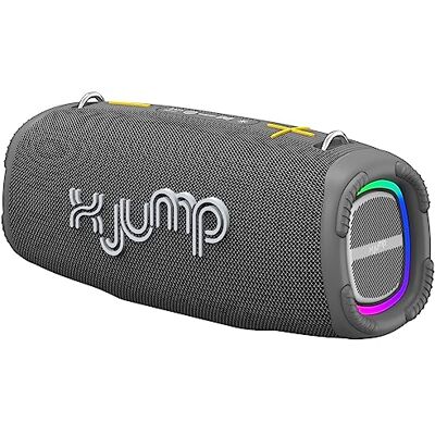 X JUMP XJ 200 Przenośny bezprzewodowy głośnik o mocy 90 W, wysoka wydajność, z funkcją TWS, USB, AUX-IN, wbudowany mikrofon, bezprzewodowy głośnik, wodoodporny IPX5, szary X JUMP XJ 200 Przenośny bezprzewodowy głośnik o mocy 90 W, wysoka wydajność, z funkcją TWS, USB, AUX-IN, wbudowany mikrofon, bezprzewodowy głośnik, wodoodporny IPX5, szary