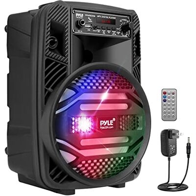 Pyle Przenośny system głośników Bluetooth PA – 300 W akumulator zewnętrzny głośnik Bluetooth przenośny system PA z 8-calowym subwooferem 2.5 cm głośnik wysokotonowy, wejście mikrofonowe, oświetlenie Pyle Przenośny system głośników Bluetooth PA – 300 W akumulator zewnętrzny głośnik Bluetooth przenośny system PA z 8-calowym subwooferem 2.5 cm głośnik wysokotonowy, wejście mikrofonowe, oświetlenie