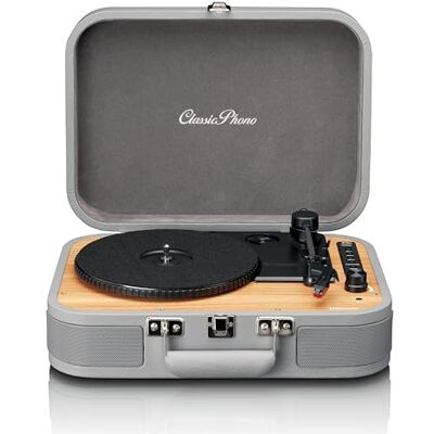Lenco Gramofon Classic Phono TT-116 Bluetooth z 3 prędkościami – 33, 45 i 78 obr./min – winylowy gramofon w stylu vintage – wyjście RCA – głośnik stereo – szary Lenco Gramofon Classic Phono TT-116 Bluetooth z 3 prędkościami – 33, 45 i 78 obr./min – winylowy gramofon w stylu vintage – wyjście RCA – głośnik stereo – szary