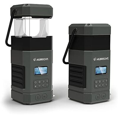 Albrecht DR 114, przenośne radio korbowe DAB+/UKW, 27912, system alarmowy SOS, lampa kempingowa, latarka, moduł solarny, powerbank, IPX5 ochrona przed wodą Albrecht DR 114, przenośne radio korbowe DAB+/UKW, 27912, system alarmowy SOS, lampa kempingowa, latarka, moduł solarny, powerbank, IPX5 ochrona przed wodą