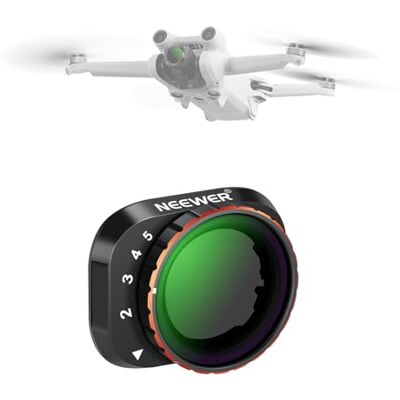 NEEWER Zmienny filtr ND kompatybilny z DJI Mini 3 Pro, ND2-32 1-5 HD wielowarstwowy szklany zatrzask zatrzaskowy HD cienka metalowa rama, akcesoria do aparatów fotograficznych/wideo lotniczych NEEWER Zmienny filtr ND kompatybilny z DJI Mini 3 Pro, ND2-32 1-5 HD wielowarstwowy szklany zatrzask zatrzaskowy HD cienka metalowa rama, akcesoria do aparatów fotograficznych/wideo lotniczych
