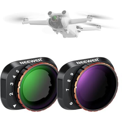 NEEWER Zestaw zmiennych filtrów ND kompatybilny z DJI Mini 3 Pro, ND2-32 (1-5 stop) + ND64-512 (6-9 stop) ze szkła optycznego HD, wielowarstwowe akcesoria do aparatów fotograficznych i wideo NEEWER Zestaw zmiennych filtrów ND kompatybilny z DJI Mini 3 Pro, ND2-32 (1-5 stop) + ND64-512 (6-9 stop) ze szkła optycznego HD, wielowarstwowe akcesoria do aparatów fotograficznych i wideo