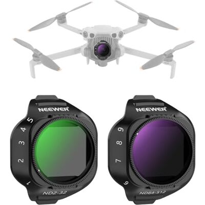 NEEWER Zmienny zestaw filtrów ND kompatybilny z kamerą drona DJI Mini 5 Pro (ND2-32 + ND64-512), zatrzaskowy regulowany neutralny gęstość, wielowarstwowy filtr szkła optycznego, akcesoria NEEWER Zmienny zestaw filtrów ND kompatybilny z kamerą drona DJI Mini 5 Pro (ND2-32 + ND64-512), zatrzaskowy regulowany neutralny gęstość, wielowarstwowy filtr szkła optycznego, akcesoria