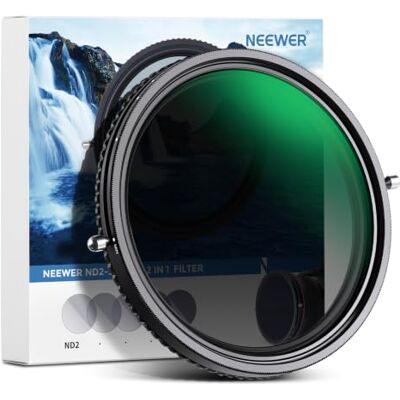 NEEWER 2 w 1 55 mm zmienny filtr ND ND2-ND32 z CPL (polaryzator kołowy) bez X-Cross, 30-warstwowe szkło optyczne HD, ultracienka rama ze stopu aluminium, wodoodporna, odporna na zarysowania NEEWER 2 w 1 55 mm zmienny filtr ND ND2-ND32 z CPL (polaryzator kołowy) bez X-Cross, 30-warstwowe szkło optyczne HD, ultracienka rama ze stopu aluminium, wodoodporna, odporna na zarysowania