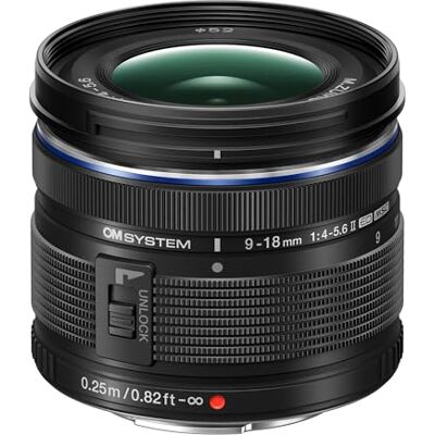 OM SYSTEM M.Zuiko Digital ED 9-18mm F4.0-5.6 II Obiektyw Szerokokątny MFT Kompaktowy Zoom do Aparatów Micro 4/3, Odpowiednik 18-36mm, Cichy Autofokus MSC, Idealny do Krajobrazów i Architektury OM SYSTEM M.Zuiko Digital ED 9-18mm F4.0-5.6 II Obiektyw Szerokokątny MFT Kompaktowy Zoom do Aparatów Micro 4/3, Odpowiednik 18-36mm, Cichy Autofokus MSC, Idealny do Krajobrazów i Architektury