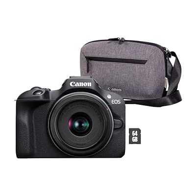 Canon Eos R100 obiektyw Rf-S 18-45 Mm F4.5-6.3 Is Stm, torba na aparat, karta SD 64 Gb, bezlusterkowy aparat cyfrowy, kamera 4K, 24,1 megapiksela, stabilizator obrazu, pierścień sterujący obiektywem Canon Eos R100 obiektyw Rf-S 18-45 Mm F4.5-6.3 Is Stm, torba na aparat, karta SD 64 Gb, bezlusterkowy aparat cyfrowy, kamera 4K, 24,1 megapiksela, stabilizator obrazu, pierścień sterujący obiektywem