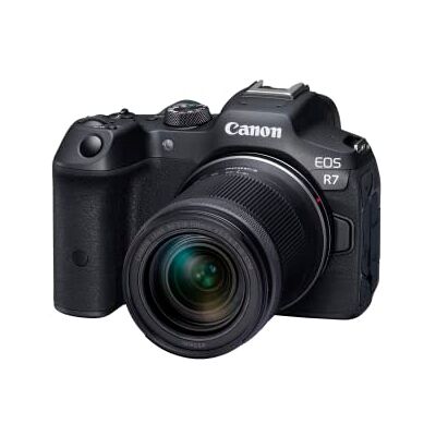 Canon EOS R7 kamera bezlusterkowa + RF-S 18-150 mm F3.5-6.3 is STM obiektyw (rozszerzenie SLR, aparat hybrydowy, nagrywanie wideo 4K/30p, do 15 B/s, WLAN), czarna Canon EOS R7 kamera bezlusterkowa + RF-S 18-150 mm F3.5-6.3 is STM obiektyw (rozszerzenie SLR, aparat hybrydowy, nagrywanie wideo 4K/30p, do 15 B/s, WLAN), czarna