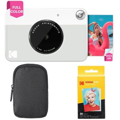 Kodak Printomatic zestaw podstawowych aparatów błyskawicznych + papier cynkowy (20 arkuszy) + etui Deluxe Kodak Printomatic zestaw podstawowych aparatów błyskawicznych + papier cynkowy (20 arkuszy) + etui Deluxe