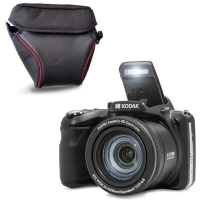 Kodak Pixpro AZ425 Aparat mostkowy 20 MP z 42-krotnym zoomem optycznym + futerał ochronny wideo Full HD 1080p, szeroki kąt 24 mm, stabilizator, 3-calowy wyświetlacz LCD czarny Kodak Pixpro AZ425 Aparat mostkowy 20 MP z 42-krotnym zoomem optycznym + futerał ochronny wideo Full HD 1080p, szeroki kąt 24 mm, stabilizator, 3-calowy wyświetlacz LCD czarny