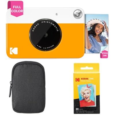 Kodak Printomatic aparat natychmiastowy (żółty) pakiet podstawowy + papier cynkowy (20 arkuszy) etui + wygodny pasek na szyję Kodak Printomatic aparat natychmiastowy (żółty) pakiet podstawowy + papier cynkowy (20 arkuszy) etui + wygodny pasek na szyję