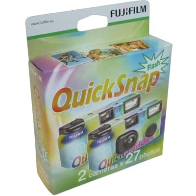 instax Fuji Quicksnap 400 Jednorazowy Aparat Fotograficzny, 2 Sztuki, Biały instax Fuji Quicksnap 400 Jednorazowy Aparat Fotograficzny, 2 Sztuki, Biały