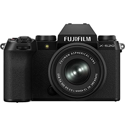 Fujifilm X-S20 26MP bezlusterkowy aparat cyfrowy, KIT XC15-45mmF3.5-5.6, X-Trans CMOS 4 APS-C, X-Processor 5, IBIS, 6,2K filmy 30p, wizjer EVF, ekran LCD 3" z kątem zmiennym, czarny Fujifilm X-S20 26MP bezlusterkowy aparat cyfrowy, KIT XC15-45mmF3.5-5.6, X-Trans CMOS 4 APS-C, X-Processor 5, IBIS, 6,2K filmy 30p, wizjer EVF, ekran LCD 3" z kątem zmiennym, czarny