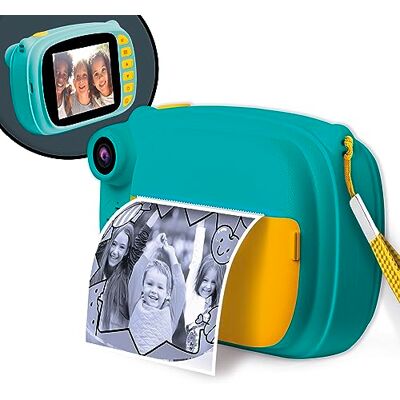 Liscianigiochi Lisciani Print CAM aparat natychmiastowy edukacja Hi-Tech 4-calowy wyświetlacz kolorowy podwójny aparat do selfie wideo 180 zdjęć ramka i naklejki od 5 lat Liscianigiochi Lisciani Print CAM aparat natychmiastowy edukacja Hi-Tech 4-calowy wyświetlacz kolorowy podwójny aparat do selfie wideo 180 zdjęć ramka i naklejki od 5 lat