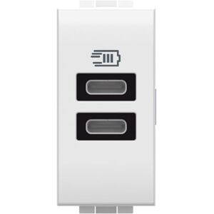 Bticino Podstawowa Ładowarka 2xUSB Type-C - 1 Moduł Zasilający Bticino Podstawowa Ładowarka 2xUSB Type-C - 1 Moduł Zasilający