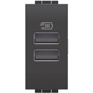 Bticino - L4191aa - Antracyt - 2x USB - Moduł ładowania Bticino - L4191aa - Antracyt - 2x USB - Moduł ładowania