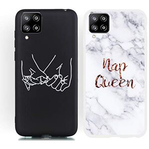 N&N DiaryTown silikonowe etui kompatybilne z Samsung Galaxy A42 5G, 2 sztuki etui na telefon Samsung A42 5G, miękkie wzory, białe czarne etui ochronne Case Design etui ochronne cienkie TPU, Królowa