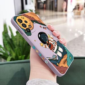 HANASE Astronauta etui na telefon do Samsung A54 A34 A24 A14 A73 A53 A33 A23 A13 A03S A04 A04S A72 A52 A52S A32 A22 A12 A71 A51 4G 5G, jasnofioletowy, dla A04S