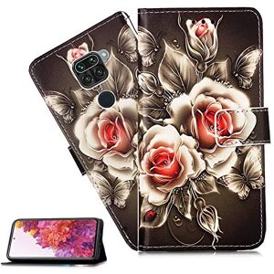 LEMAXELERS Xiaomi Redmi Note 9 etui Xiaomi Redmi Note 9 etui eleganckie błyszczące różowe skóra PU otwierane etui na notebooka portfel magnetyczny stojak przegródka na karty folio etui na telefon Xiaomi Redmi Note 9, YB błyszcząca róża