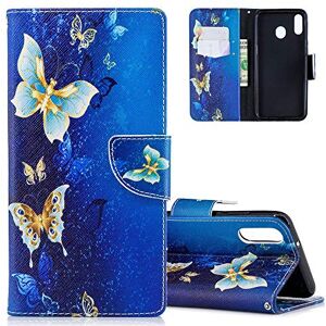 HMTECH Galaxy A70 etui Samsung Galaxy A70 pokrowiec odporny na wstrząsy złoty motyl skóra PU klapka notebook portfel etui magnetyczne podstawka przegródka na karty folio zderzak etui do Samsung Galaxy A70, BF złoty motyl