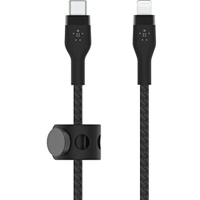 Belkin Kabel BoostCharge Pro z giętkim plecionym kablem USB typu C do Lightning (1 m), z certyfikatem MFi 20 W do szybkiego ładowania PD Power Delivery dla iPhone, iPad i innych — czarny Belkin Kabel BoostCharge Pro z giętkim plecionym kablem USB typu C do Lightning (1 m), z certyfikatem MFi 20 W do szybkiego ładowania PD Power Delivery dla iPhone, iPad i innych — czarny
