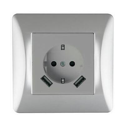 Brightium Gniazdo wtykowe S-EMPOT TITANIO, stylowe i funkcjonalne, zawiera 2 porty USB do szybkiego i bezpiecznego ładowania urządzeń. Idealny do każdej nowoczesnej przestrzeni. Brightium Gniazdo wtykowe S-EMPOT TITANIO, stylowe i funkcjonalne, zawiera 2 porty USB do szybkiego i bezpiecznego ładowania urządzeń. Idealny do każdej nowoczesnej przestrzeni.