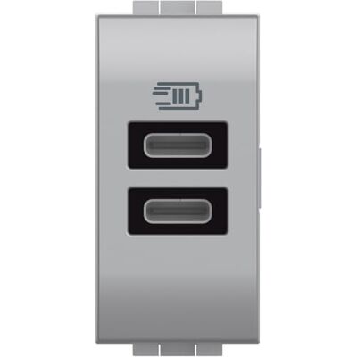 Podstawowy Ładowarka Bticino 2xUSB Type-C - 1 Moduł Szybkie Ładowanie Podstawowy Ładowarka Bticino 2xUSB Type-C - 1 Moduł Szybkie Ładowanie