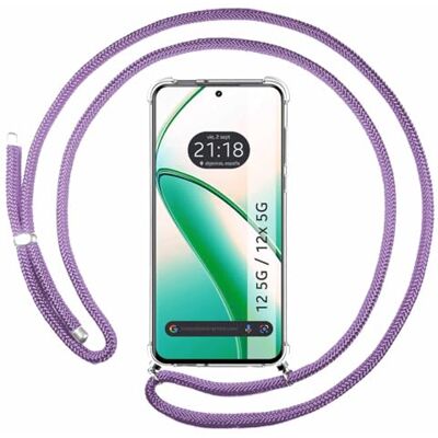 Tumundosmartphone fioletowa zawieszka odporna na wstrząsy dla Realme 12 5G / 12x 5G Tumundosmartphone fioletowa zawieszka odporna na wstrząsy dla Realme 12 5G / 12x 5G