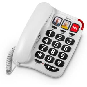 SPC Comfort Numbers 2 – telefon stacjonarny dla seniorów z dużymi przyciskami, 3 bezpośrednie wspomnienia ze zdjęciami, bardzo duża głośność, kompatybilny z aparatami słuchowymi, sygnałami świetlnymi, SPC Comfort Numbers 2 – telefon stacjonarny dla seniorów z dużymi przyciskami, 3 bezpośrednie wspomnienia ze zdjęciami, bardzo duża głośność, kompatybilny z aparatami słuchowymi, sygnałami świetlnymi,