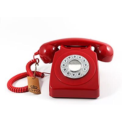 GPO Retro 746PBRD 746 Telefon z przyciskiem biurkowym czerwony GPO Retro 746PBRD 746 Telefon z przyciskiem biurkowym czerwony